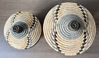  2  Handmade African Woven Baskets W lid - 11    And 9   