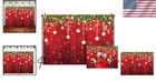 Large 8x6ft Christmas Photography Background - Red Glitter Ornaments   Stars