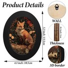3 Pcs Vintage Botanical Animal Oval Wall Art Framed - Dark Cottagecore Floral   