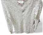Paper Racine Women s White Floral Crochet Sheer Crew Neck Long Sleeve Blouse L