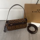 Nwt Ccv65 Shoulder Bag Etta Small Flap Signature Chenille Brass tr  f