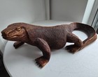 Large Hand Carved Wooden Komodo Dragon  - Original Label -  Rosewood 39 5 Cm 