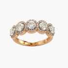 1 24 Ct Round Cut E Vs1 Lab Created Diamond 14kt Rose Gold Halo Ring