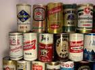 Lot Of 34 Vintage Beer Cans Steel Pull Tab Top - Straight And Crimped Cans