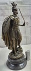 Signed Very Tall Greek Warrior Bronze Sculpture Hotcast Home Decor Marble Large