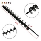 2     24  Black For Garden Post Fence Post Hole Digger Drill Bit Earth Auger