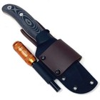Tbs Timberwolf Knife - Kydex Sheath - Black Micarta