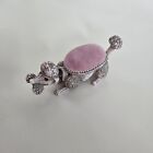 Florenza French Poodle Pin Cushion Pink Velvet Nodder Head  Rhinestone Eyes