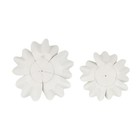 Metal Floral Home Wall Decor Wall Sculpture With White And Gold Accents  Set    