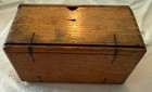 Antique Willcox   Gibbs Sewing Machine Attachment Set Wood Case Original Parts