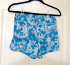 Athleta Shorts Girl Size Xxl 16  Blue White Watercolor Print Athletic Drawstring