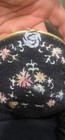 Antique Vintage Morabito Beaded Purse France Black Beaded Floral Stars 