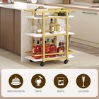 3 Tier Bar Cart  Home Bar Serving Cart With Wheels  Drink Cart With Glass