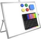 Dry Erase White Board  16inx12in Large Magnetic Desktop Whiteboard With Stand   