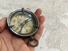 Victorian Brass Locket Compass   Antique Vintage Style Sundial Compass For Trave