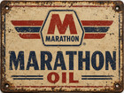 Vintage Look Marathon Oil Gas Sign - 10x14 Pvc With Holes For Hanging