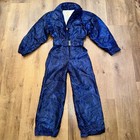 Skea Ski Suit One Piece Snowsuit Womens 4 Snow Bib Iridescent Vintage 80s 90s