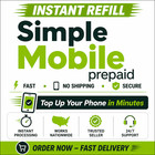 Simple Mobile Prepaid Refill  30 Instant Direct To Phone Fast Delivery 