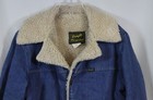 Vtg Wrangler Coat Jean Jacket Denim Sherpa Lined Retro Farmer 1970s Snaps L