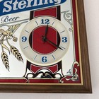 Vintage Sterling Beer Mirror Sign Clock 12x16 Framed Rare