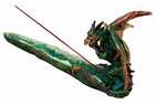 Ebros Gift Emerald Crystal Quarry Guardian Dragon Incense Holder Figurine 13  L