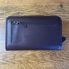 Vtg Coach Zip Around Brown Leather Travel Case Organizer Wallet Card Holder