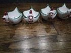 Set Of 6 Vintage Ceramic Chicken Egg Cups Made In Austria