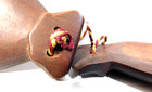 Vintage Custom Handmade Almond Brown Wooden Castanets Flamenco Instrument