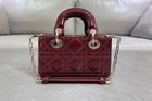 Ladies Di or Lady Mini Horizontal Three-panel Duchess Red Leather Handbag