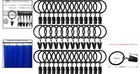 Versatile Curtain Rings With Clips  Black Metal  40 Pack  1 26   I d   Rustproof