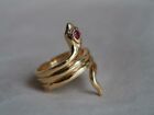 Real Ruby Women s Cocktail Vintage Snake Engagement Ring 14k Yellow Gold Finish