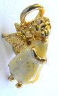 Vintage Angel Pin Enamel Gold Tone Hat Lapel