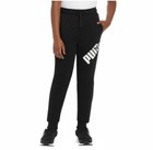 Puma Youth Boy s L  14 16  Cotton Blend Midweight Joggers Fleece Lined Black