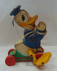 Vintage 1940 s Fisher Price 765 Donald Duck Pull Toy  Works   Free U s  Shipping