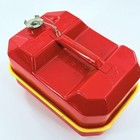 Vintage Blitz 2 5 Gallon Spare Fuel Tank Gas Can Red Metal W  Yellow Tray
