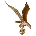 Small Gold Bronze Flagpole Eagle On Ball Hand Cast Rust Free Aluminum Topper 