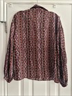 Lafayette 148 New York Delora Blouse Southwestern 100  Silk Boho Western