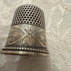 Antique Simons Brothers Sterling Silver Thimble Sz 8   design