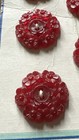 Vintage New On Card 8 1950 s-60 s Plastic Red Flower Buttons