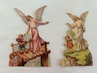 Rare 6 Antique Vintage Catholic Die-cut Scenes Statuettes Guardian Angels Jesus