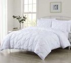 Chezmoi Collection Berlin White Pinch Pleat King Comforter Set  3-piece  comf   