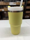 Stanley Quencher H2 0 20oz Yellow Stainless Tumbler W  Straw Lid New Small Dent
