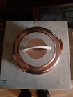 Vintage Mirro Copper Tone Aluminum Cake Carrier Locking Lid W  Wood Handle