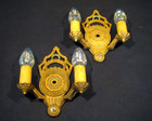 Beautiful Pair Antique Ornate Art Deco 1930s Wall Sconce Lights  - Rewired