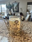 Bath   Body Works Gold Crown W gems Snowflake Single Wick Candle Holder New