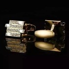 2ct Round Cut Lab Created Diamond Men s Wedding Cufflinks 14k Yellow Gold Finish