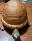 Vintage Night Light Tortoise Turtle Amber Glass Cast Iron Base Table Lamp Works 