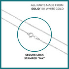 14k Real Solid White Gold Diamond-cut Thin Dainty Cable Chain Necklace 16 -20 