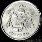  beautiful  Authentic Mexico 25 Centavos  300 Fine Silver Coin  cap And Scales  