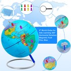 720   World Globe On Stand Earth Ocean World Map Set Geography Learning Gift Usa